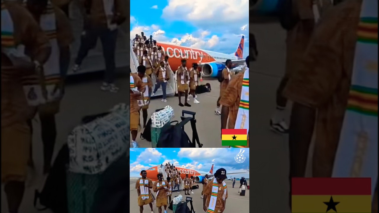 Arrival of Ghana Black Stars at Rhode Island Airport 🇬🇭ahead of the 2026 World Cup