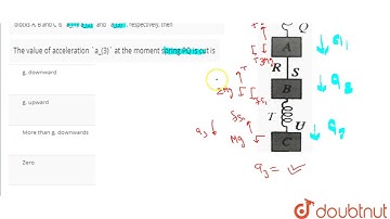 Three blocks A, B, and C of masses `3M, 2M`, and M are suspended vertically with the help of spring