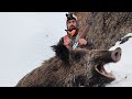 WILD BOAR HUNT IN THE SNOWY MOUNTAINS