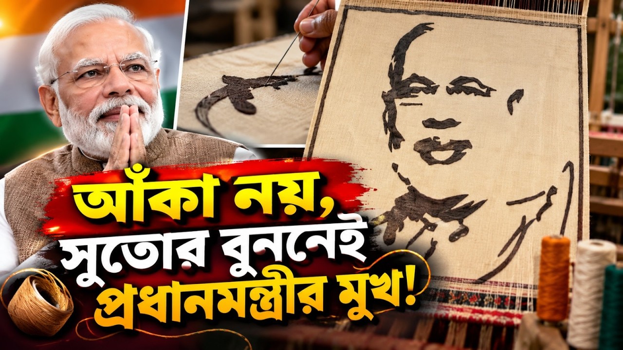 আঁকা নয়, সুতোর বুননেই প্রধানমন্ত্রীর মুখ!