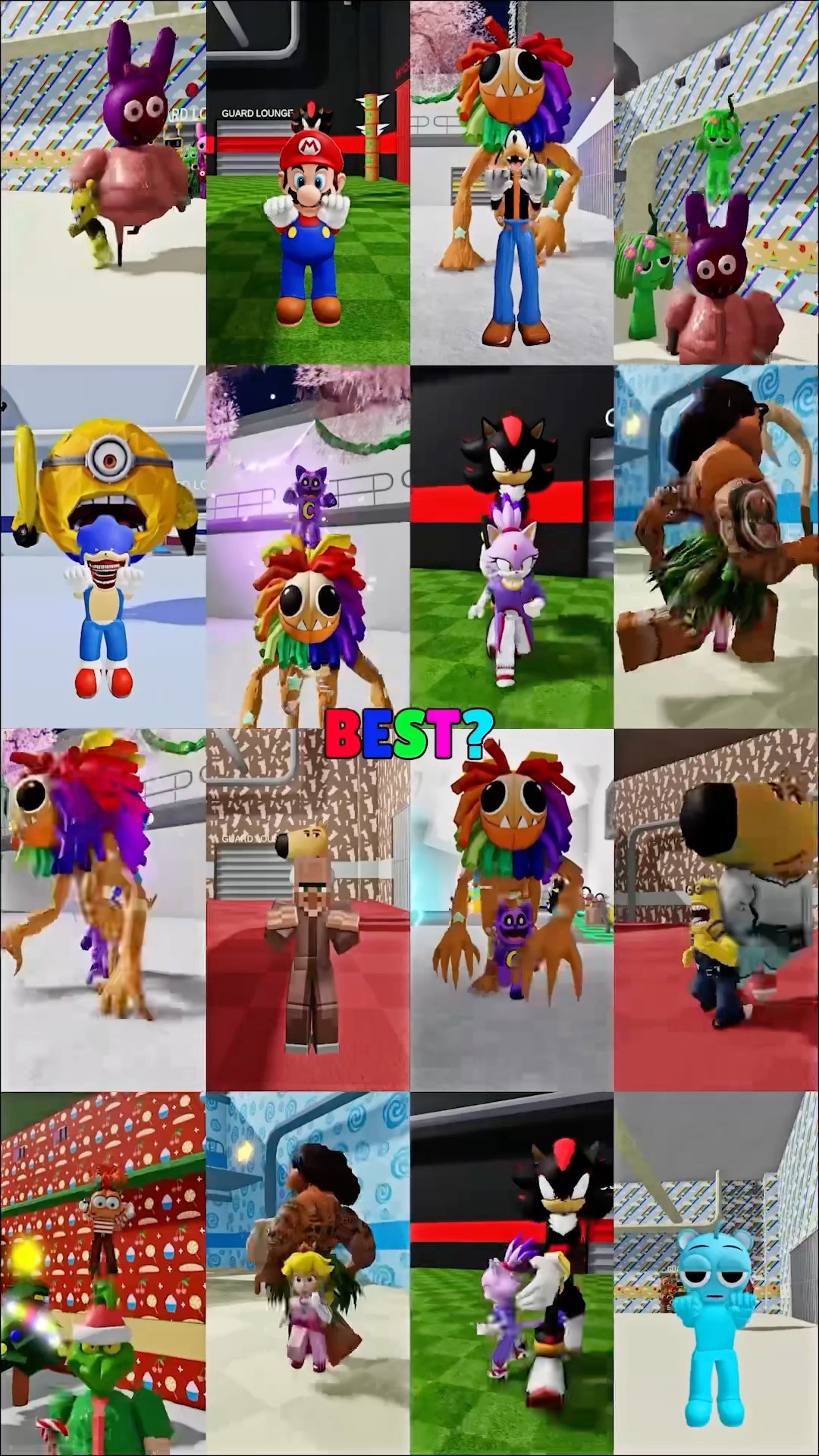 Incredibox Sprunki in Roblox #minions #sonic #mario #poppy #minecraft #catnap #chillguy
