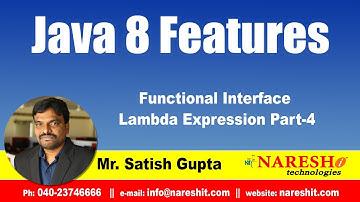 Java 8.0 Features | Functional Interface Lambda Expression Part-4  | by Mr.Satish Gupta