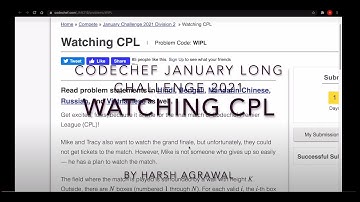 Watching CPL - CODECHEF January