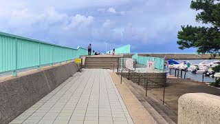 4K Walk at Seafront and Pier in Fukutsu City, Japan | Thunderstorm Approaching | Ambient walk