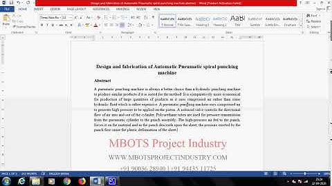 Fabrication of Automatic Pneumatic spiral punching machine Mechanical project-MBOTS PROJECT INDUSTRY