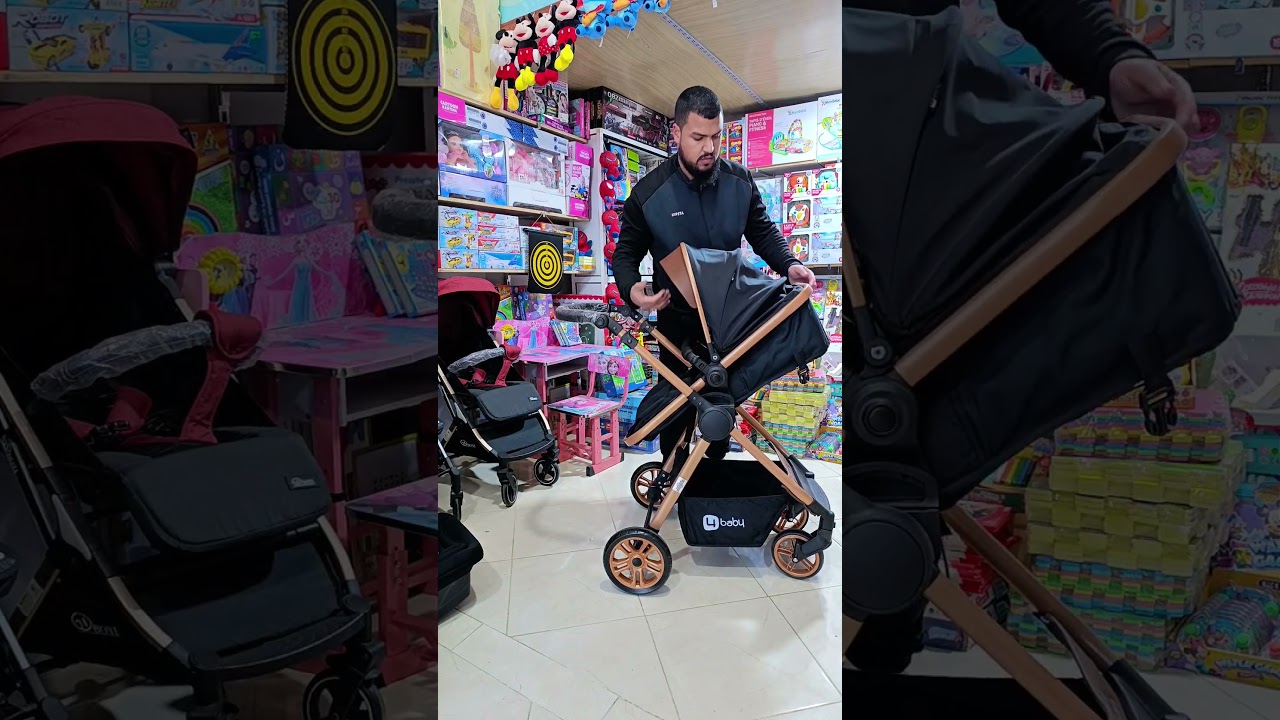 Baby stroller 4Baby 3-in-1 – Elegant & Luxurious Black Baby Stroller