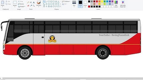 Drawing NEW MSRTC Bus on computer using Ms Paint in easy steps | How to draw Bus | Easy Bus drawing.