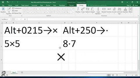 How to type multiplication symbols (signs) in Excel