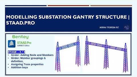 Modelling Substation Gantry structure | STAAD.Pro | STAGE 3 / 3