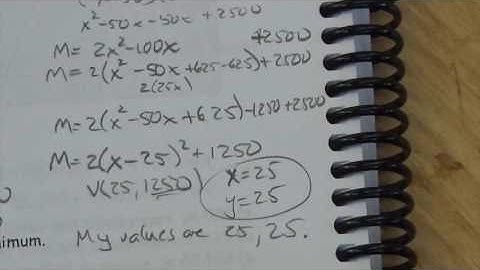 M20 1 Maximum and Minimum Word Problems Part I   Lesson