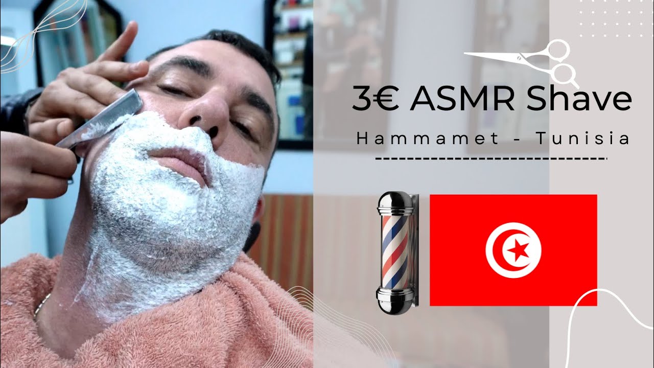 💈 3€ ASMR Shave in Hammamet - Tunisia 💈 Rasatura tradizionale - Wet Shaving