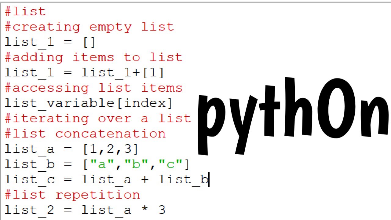 introduction to list part 1 in python - YouTube