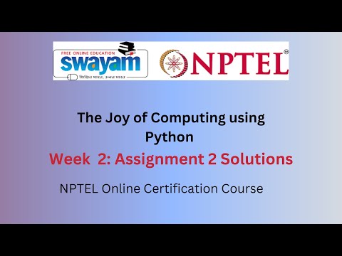 The Joy of Computing Using Python Week 2 Assignment 2 Answers | Jan 2025 | NPTEL Swayam 🚀