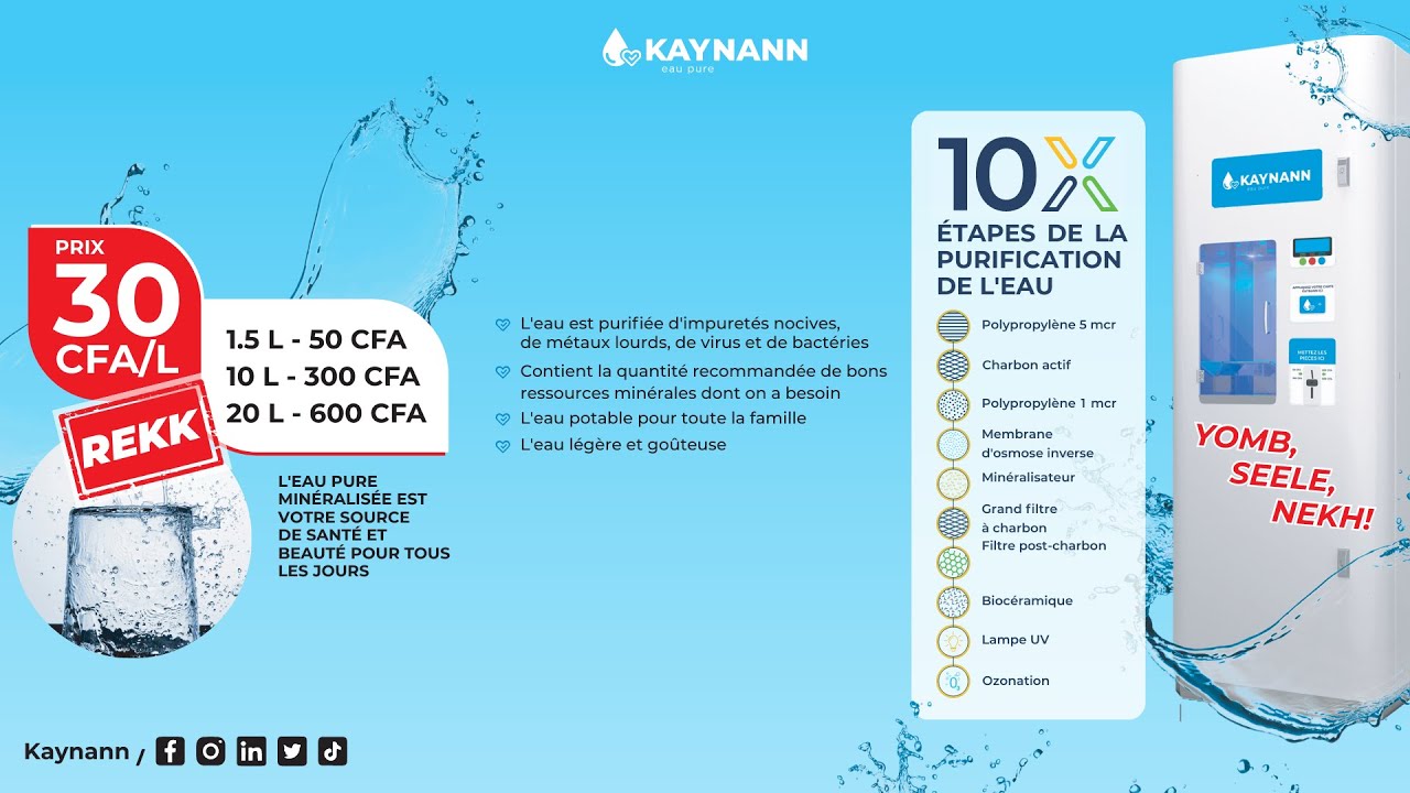Les 10 étapes de purification de l'eau pure KAYNANN - YouTube