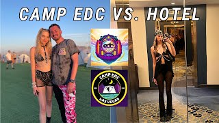 edc las vegas: camp vs. hotel (pros & cons)
