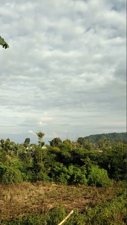 suasana pagi hari di bawah gunung rinjani