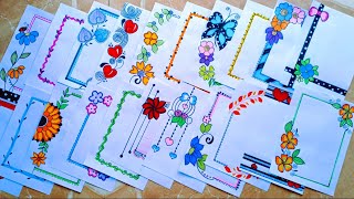 20 BEAUTIFUL BORDER DESIGNS/PROJECT WORK DESIGNS/A4 SHEET/FILE/FRONT PAGE DESIGN FOR SCHOOL PROJECTS