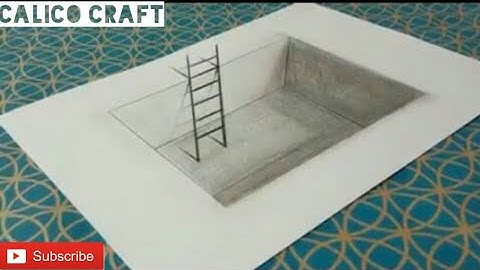 How to draw 3D steps in a hole - line paper trick art/how to draw a 3D ladder/3d pencil drawing/art