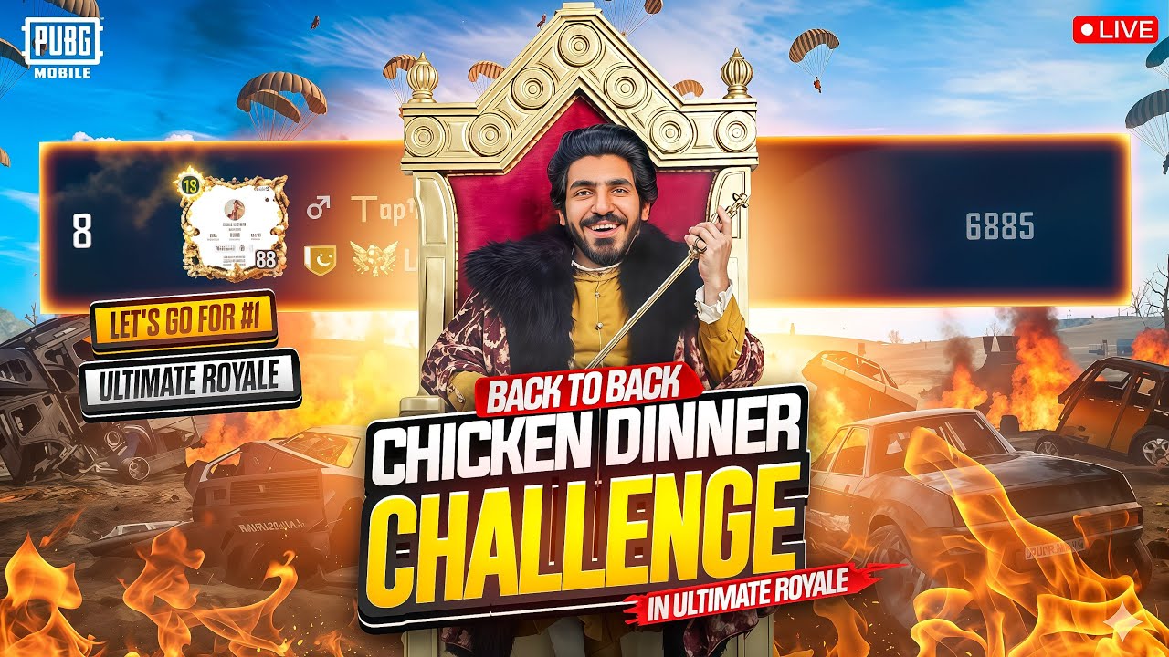 BACK TO BACK CHICKEN DINNER CHALLENGE IN ULTIMATE ROYALE LETS DO IT ...