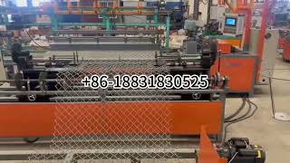 Double wire double die fully automatic chain link fence making machine for diamond mesh fence