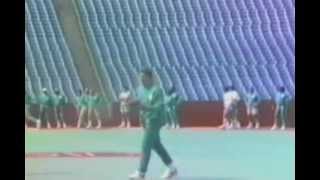 Dan Marino, Miami Dolphins Quarterback, completes a ridiculous pass