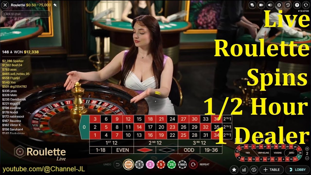 Live Roulette Spins 1/2 Hour 1 Dealer European Roulette YouTube