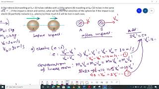 Direct Central Impact (Numerical example)