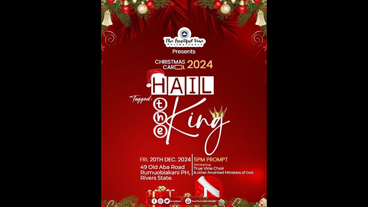CHRISTMAS CAROL 2024 THEME: HAIL THE KING - 20/12/2024 - YouTube