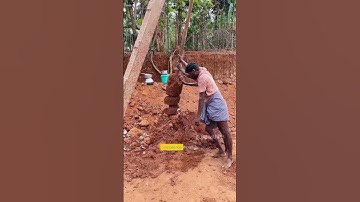Manual Augur Under-reamed pile foundation - malayalam #constructiontips