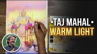 How to Paint a Dramatic Taj Mahal Scene in Watercolor | Vikrant Shitole screenshot 5
