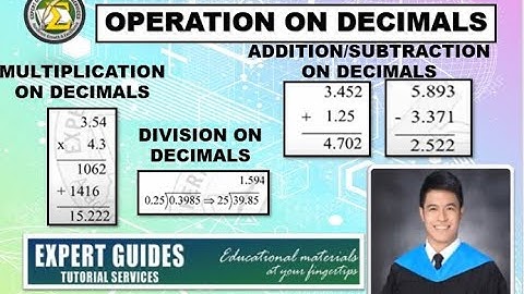 OPERATION ON  DECIMALS