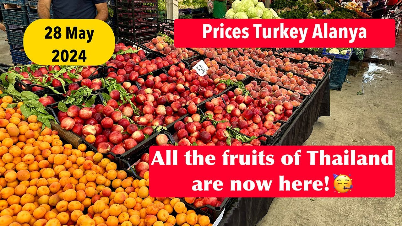 Turkey Antalya Alanya 28 May, 2024 Market prices for fruits and vegetables in Oba Alanya on Tuesdays