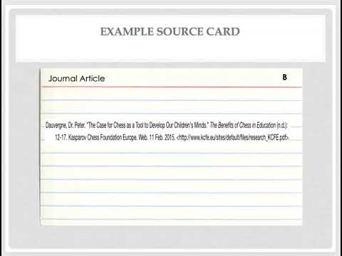 source cards for a research paper