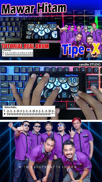 Tutorial Real Drum Untuk Pemula | Mawar Hitam - Tipe X #tutorialrealdrum