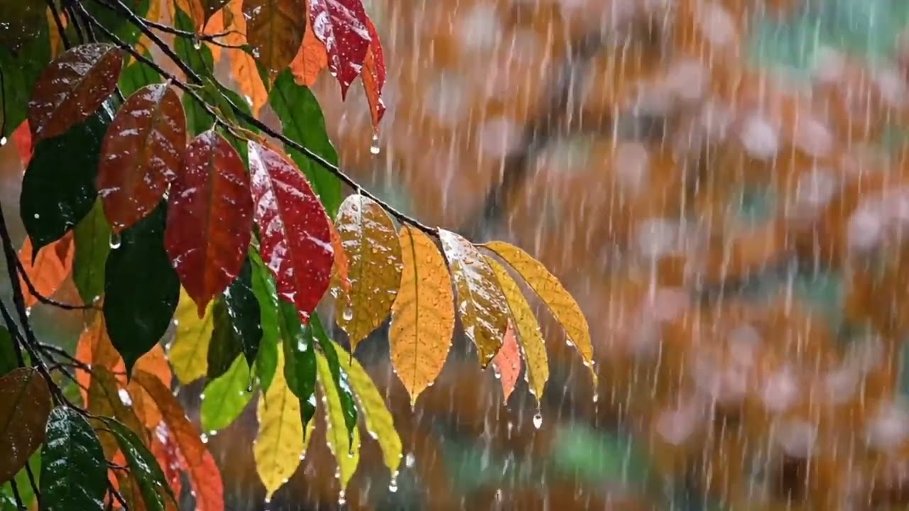 Fall Rain on Leaves, Calming Rain Sounds for Deep Sleep & Relaxation
