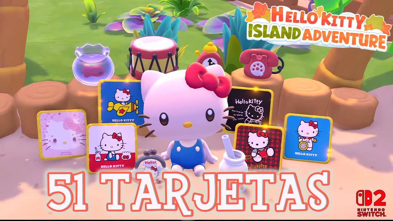 TODAS LAS TARJETAS DE HELLO KITTY💕Y SU LOCALIZACIÓN🎀| Hello Kitty Island Adventure | Nintendo Switch