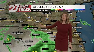 Partly to mostly cloudy with scattered showers