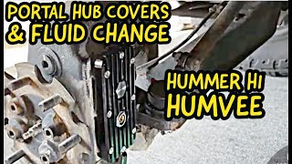 Portal Hub Upgrade! Aluminum Geared Hub Covers with Sight Glass - Hummer H1 - Humvee - HMMWV