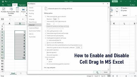 How to Enable and Disable Cell Drag In MS Excel
