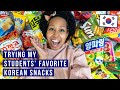 TASTE TEST // Korean convenience store haul & trying my students’ favorite snacks