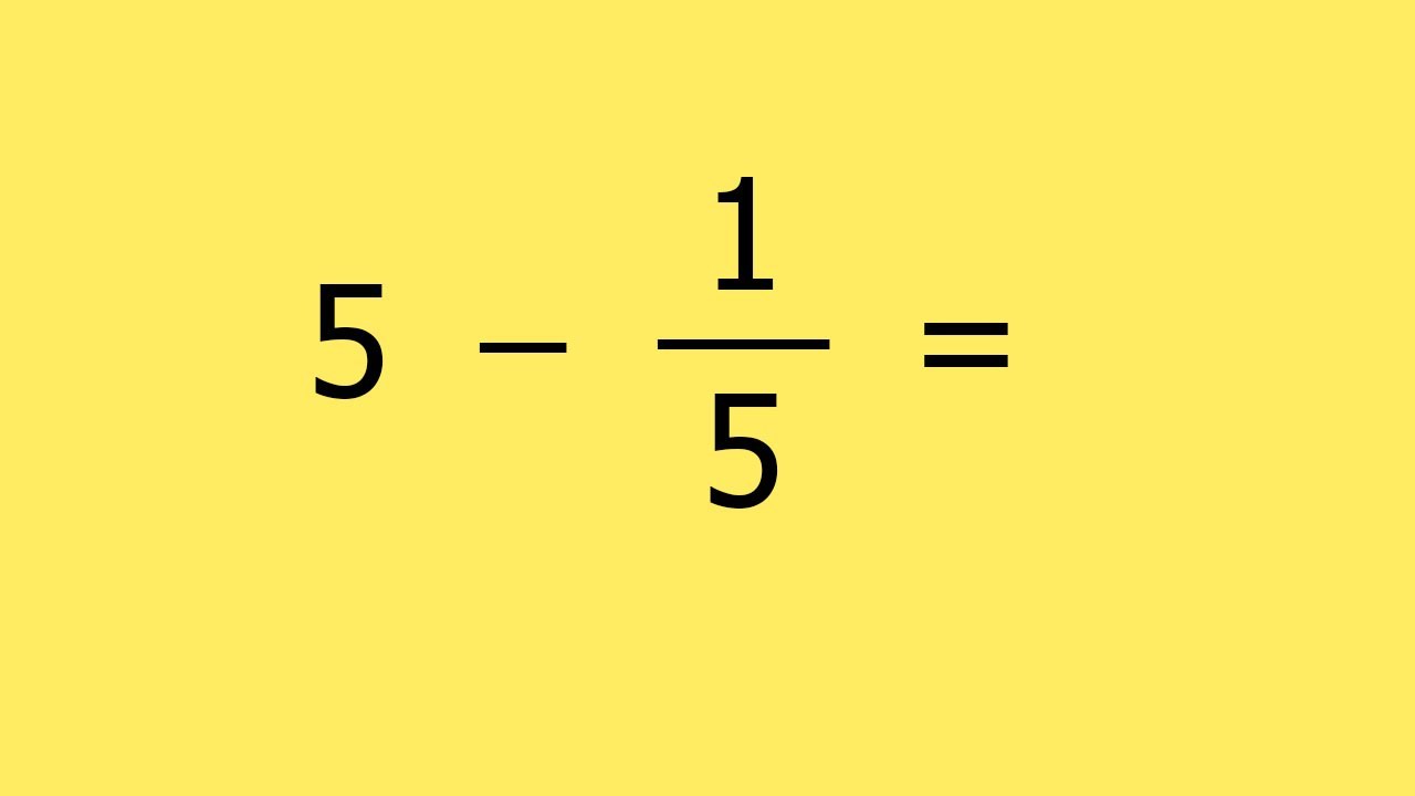 Вычитание дроби из целого числа. Пример 11. - YouTube