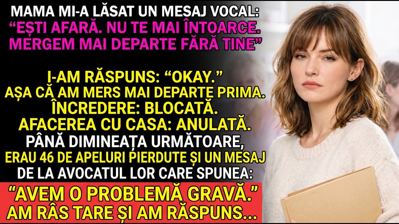 Mama a lăsat mesaj: „Nu te întoarce.” Am blocat trustul și am anulat casa.