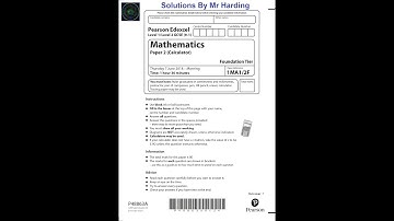 Edexcel - GCSE 9-1 Mathematics - June 2018 - Paper 2F - Solutions By Mr Harding