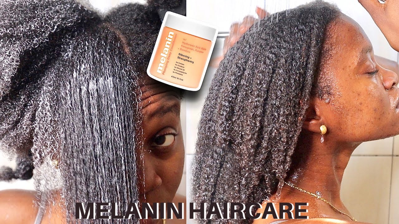 Melanin Haircare plumping deep conditioner review on 4c hair, Melanin