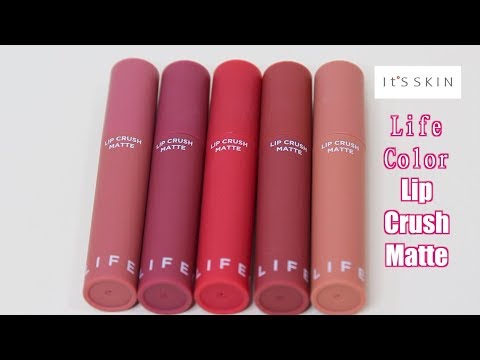 Bảng Màu Son It'S Skin - [Swatch&Review]  It's Skin Life Color Lip Crush Matte ♡Truc's hobbies♡