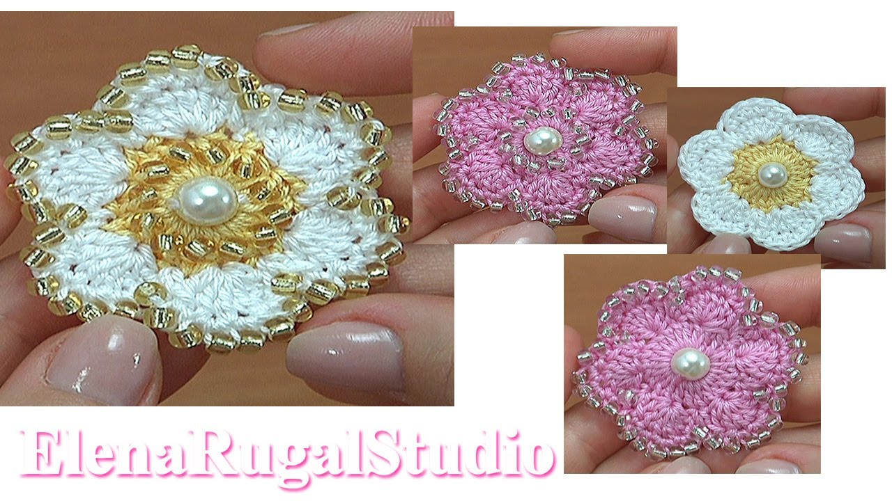 Нежный и Милый Цветок с бисером и без. Урок 189