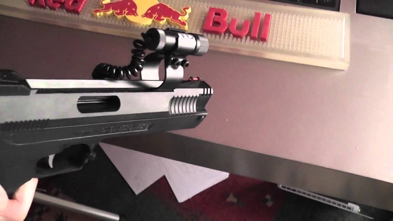 650nm Red DOT Laser Sight on Weihrauch hw40 - YouTube