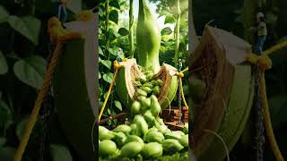 Tiny Workers Cut GIANT Green Bean! #asmr #vegetable ASMR