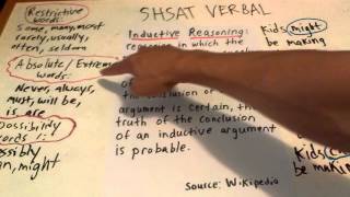 SHSAT Logical Reasoning Help --Inductive/Deductive Reasoning Part B