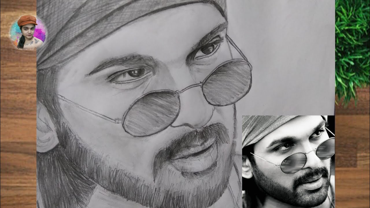 Allu Arjun Pencil Sketch Step by Step Allu Arjun in Ala